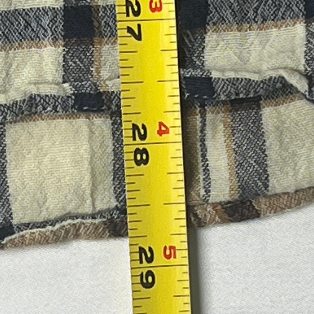 Patagonia Steersman Button Down Shirt Mens M Cream Brown Plaid Organic Cotton - Picture 6 of 7